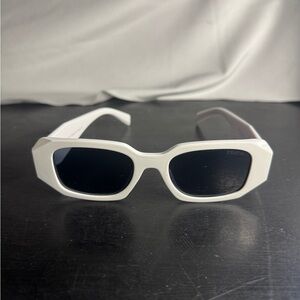 Prada Ivory Geometric Sunglasses